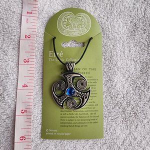 Celtic Blue Eire Necklace W/Cord